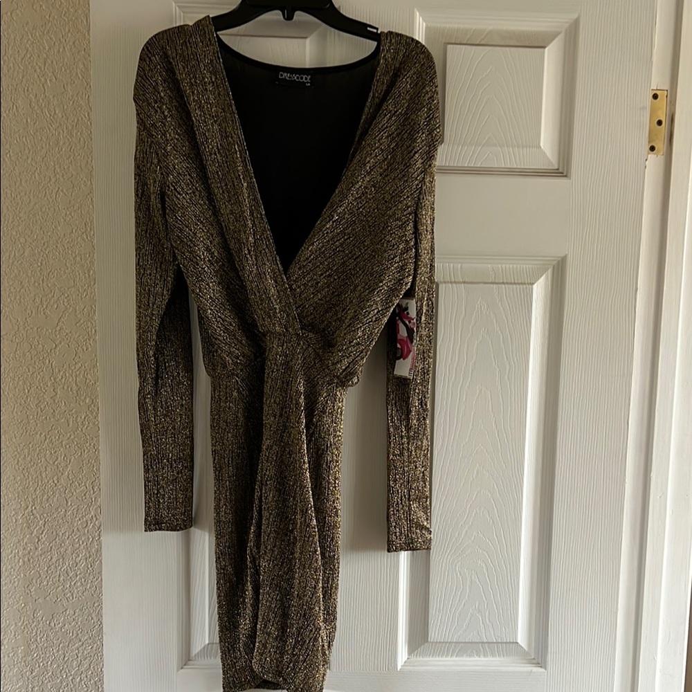 Gold Wrap Dress